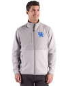 Kentucky Wildcats Cutter & Buck Hunts Point Recycled Fleece Mens Hybrid Full Zip Jacket
 Polished Medium Gray Front Thumbnail Image