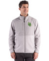 Oregon Ducks- Cutter & Buck Hunts Point Recycled Fleece Mens Hybrid Full Zip Jacket
 Polished Medium Gray Front Thumbnail Image