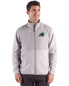 Tulane Green Wave Cutter & Buck Hunts Point Recycled Fleece Mens Hybrid Full Zip Jacket
 Polished Medium Gray Front Thumbnail Image