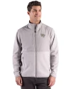 Wake Forest Demon Deacons Cutter & Buck Hunts Point Recycled Fleece Mens Hybrid Full Zip Jacket
 Polished Medium Gray Front Thumbnail Image
