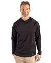 Arkansas Razorbacks Cutter & Buck Prospect Recycled Featherlight Stretch Mens Big & Tall Hooded Pullover Black Front Thumbnail Image