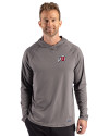 Utah Utes Cutter & Buck Prospect Recycled Featherlight Stretch Mens Big & Tall Hooded Pullover Elemental Grey Front Thumbnail Image