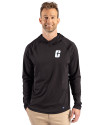 Charlotte 49ers Cutter & Buck Prospect Recycled Featherlight Stretch Mens Big & Tall Hooded Pullover Black Front Thumbnail Image