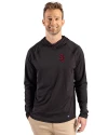 St Johns Red Storm Cutter & Buck Prospect Recycled Featherlight Stretch Mens Big & Tall Hooded Pullover Black Front Thumbnail Image