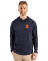 Syracuse Orange Cutter & Buck Prospect Recycled Featherlight Stretch Mens Big & Tall Hooded Pullover Navy Blue Front Thumbnail Image