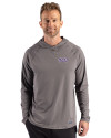 TCU Horned Frogs Cutter & Buck Prospect Recycled Featherlight Stretch Mens Big & Tall Hooded Pullover Elemental Grey Front Thumbnail Image