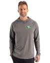 View image 4: North Dakota Cutter & Buck Prospect Recycled Featherlight Stretch Mens Big & Tall Hooded Pullover Elemental Grey Front