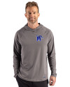 Memphis Tigers Cutter & Buck Prospect Recycled Featherlight Stretch Mens Big & Tall Hooded Pullover Elemental Grey Front Thumbnail Image