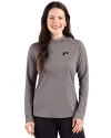 Purdue Boilermakers Cutter & Buck Prospect Recycled  Featherlight Stretch Womens Hooded Pullover Elemental Grey Front Thumbnail Image