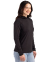 NC State Wolfpack Cutter & Buck Prospect Recycled  Featherlight Stretch Womens Hooded Pullover Black Side Thumbnail Image