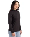 Oakland Golden Grizzlies Cutter & Buck Prospect Recycled  Featherlight Stretch Womens Hooded Pullover Black Side Thumbnail Image