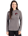 Winston-Salem State Rams Cutter & Buck Prospect Recycled  Featherlight Stretch Womens Hooded Pullover Elemental Grey Front Thumbnail Image