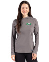 North Dakota Cutter & Buck Prospect Recycled  Featherlight Stretch Womens Hooded Pullover Elemental Grey Front Thumbnail Image