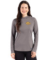 Tennessee Tech Golden Eagles Cutter & Buck Prospect Recycled  Featherlight Stretch Womens Hooded Pullover Elemental Grey Front Thumbnail Image
