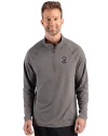 South Carolina Gamecocks Cutter & Buck Prospect Recycled Featherlight Stretch Mens Big & Tall Quarter Zip Elemental Grey Front Thumbnail Image