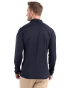 ETSU Buccaneers Cutter & Buck Prospect Recycled Featherlight Stretch Mens Big & Tall Quarter Zip Navy Blue Back Thumbnail Image