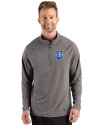Indiana State Sycamores Cutter & Buck Prospect Recycled Featherlight Stretch Mens Big & Tall Quarter Zip Elemental Grey Front Thumbnail Image