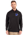 Memphis Tigers Cutter & Buck Prospect Recycled Featherlight Stretch Mens Big & Tall Quarter Zip Black Front Thumbnail Image