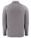 Navy Midshipmen Cutter & Buck Prospect Recycled Featherlight Stretch Mens Big & Tall Quarter Zip Elemental Grey Mannequin Back Thumbnail Image