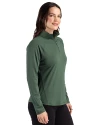 Dartmouth Big Green Cutter & Buck Prospect Recycled Featherlight Stretch Womens Quarter Zip Hunter Green Side Thumbnail Image
