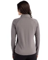 Michigan Wolverines Cutter & Buck Prospect Recycled Featherlight Stretch Womens Quarter Zip Elemental Grey Back Thumbnail Image