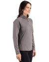 Oklahoma Sooners  Cutter & Buck Prospect Recycled Featherlight Stretch Womens Quarter Zip Elemental Grey Side Thumbnail Image