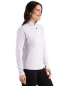Bowie State Bulldogs Cutter & Buck Prospect Recycled Featherlight Stretch Womens Quarter Zip White Side Thumbnail Image