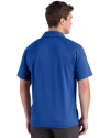 Kansas Jayhawks Cutter & Buck Prospect Recycled Featherlight Stretch Mens Sport Polo Tour Blue Back Thumbnail Image