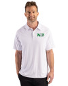 North Dakota Cutter & Buck Prospect Recycled Featherlight Stretch Mens Sport Polo White Front Thumbnail Image