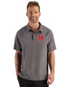 Nebraska Cornhuskers Cutter & Buck Prospect Recycled Featherlight Stretch Mens Sport Polo Elemental Grey Front Thumbnail Image