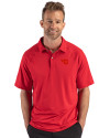 Dayton Flyers Cutter & Buck Prospect Recycled Featherlight Stretch Mens Sport Polo Red Front Thumbnail Image