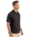 Tuskegee Golden Tigers Cutter & Buck Prospect Recycled Featherlight Stretch Mens Sport Polo Black Side Thumbnail Image