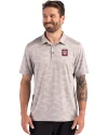 Indiana Hoosiers - Cutter & Buck Coastline Recycled Double Peached Camo Print Mens Polo CONCRETE Front Thumbnail Image