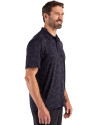 Michigan Wolverines Cutter & Buck Coastline Recycled Double Peached Camo Print Mens Polo Navy Blue Side Thumbnail Image