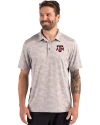 Texas A&M Aggies Cutter & Buck Coastline Recycled Double Peached Camo Print Mens Polo CONCRETE Front Thumbnail Image