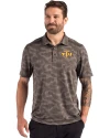 Tennessee Tech Golden Eagles Cutter & Buck Coastline Recycled Double Peached Camo Print Mens Polo Elemental Grey Front Thumbnail Image