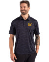 Cal Golden Bears Cutter & Buck Coastline Recycled Double Peached Camo Print Mens Polo Navy Blue Front Thumbnail Image