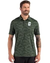 Charlotte 49ers Cutter & Buck Coastline Recycled Double Peached Camo Print Mens Polo Hunter Green Front Thumbnail Image