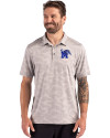 Memphis Tigers Cutter & Buck Coastline Recycled Double Peached Camo Print Mens Polo CONCRETE Front Thumbnail Image