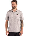 Louisville Cardinals Cutter & Buck Coastline Recycled Double Peached Camo Print Mens Polo CONCRETE Front Thumbnail Image