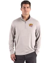 Bethune-Cookman Wildcats Cutter & Buck Forge Recycled Four-Way Stretch Mens Big & Tall Quarter Zip Pullover Polished Heather Front Thumbnail Image