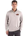 Illinois State Redbirds Cutter & Buck Forge Recycled Four-Way Stretch Mens Big & Tall Quarter Zip Pullover Polished Heather Front Thumbnail Image