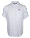 Virginia Tech Hokies Cutter & Buck Windward Twill Mens Short Sleeve Shirt White Mannequin Thumbnail Image