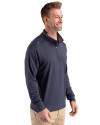 UNC Wilmington Seahawks - Cutter & Buck Forge Recycled Four-Way Stretch Mens Big & Tall Quarter Zip Pullover Dark Navy Blue Heather Side Thumbnail Image
