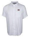 Mississippi State Bulldogs Cutter & Buck Windward Twill Mens Short Sleeve Shirt White Mannequin Thumbnail Image