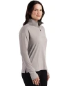 Illinois State Redbirds Cutter & Buck Forge Recycled Four-Way Stretch Womens Quarter Zip Pullover Polished Heather Side Thumbnail Image