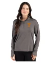 Tennessee Volunteers Cutter & Buck Forge Recycled Four-Way Stretch Womens Quarter Zip Pullover Dark Black Heather Front Thumbnail Image
