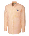 Pitt Panthers Cutter & Buck Mens Long Sleeve Epic Easy Care Tattersall College Gold Mannequin Thumbnail Image