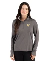 Vanderbilt Commodores Cutter & Buck Forge Recycled Four-Way Stretch Womens Quarter Zip Pullover Dark Black Heather Front Thumbnail Image