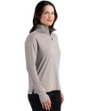 Kansas State Wildcats Cutter & Buck Forge Recycled Four-Way Stretch Womens Quarter Zip Pullover Polished Heather Side Thumbnail Image